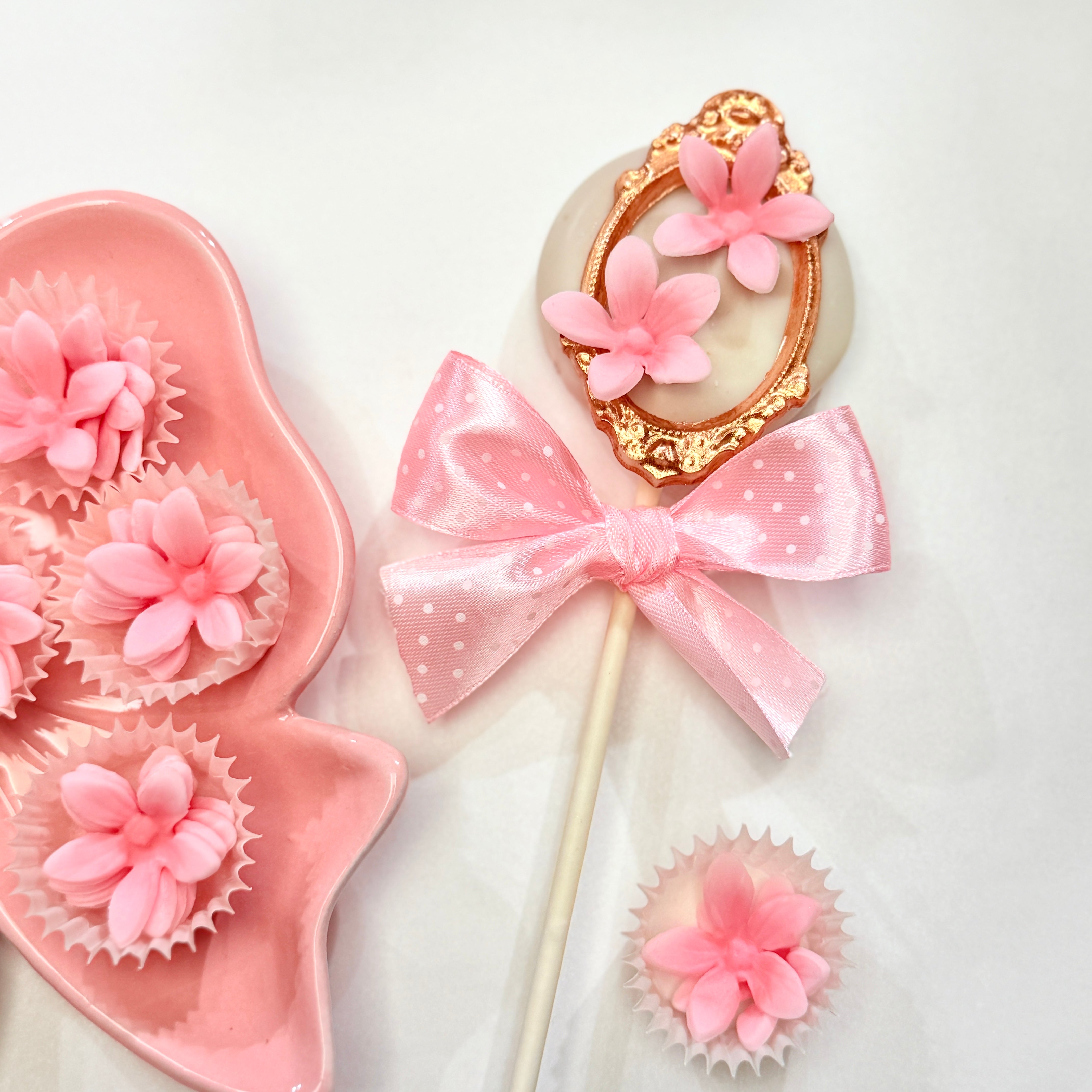 Ζαχαρωτά λουλουδάκια ροζ 20 τεμ.