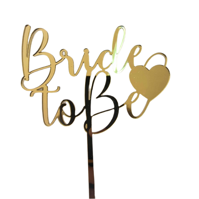 Topper τούρτας Bride to be χρυσό καθρέφτης