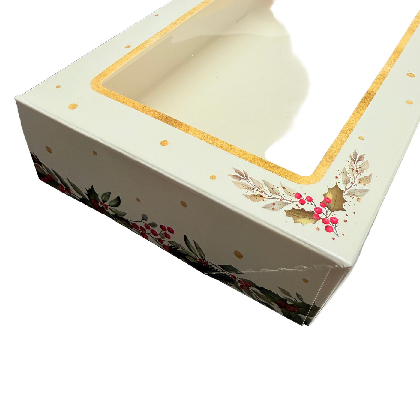 Χριστουγεννιάτικο κουτί με παράθυρο – Λευκό με γκι