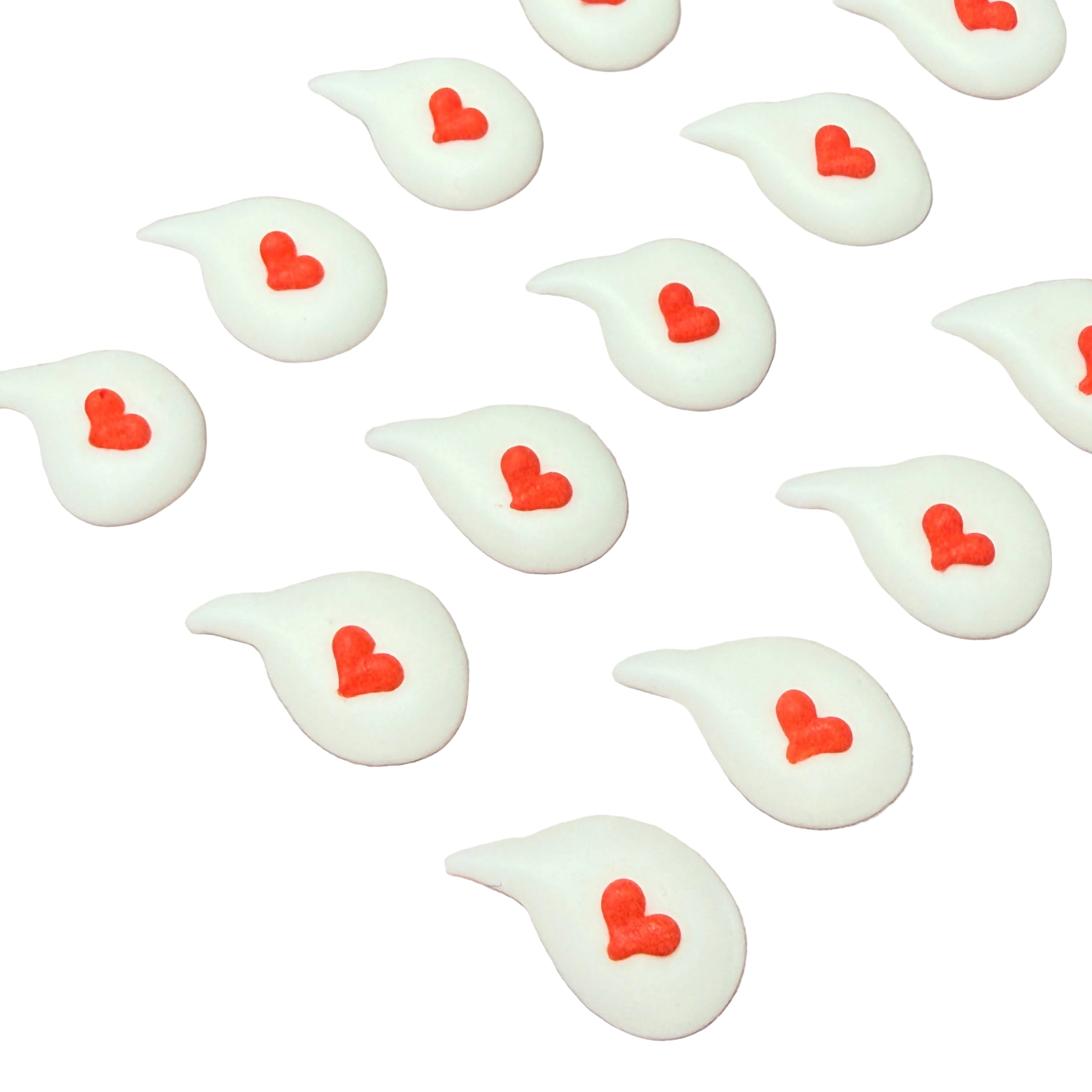 Βρώσιμα μηνύματα καρδούλες από royal icing