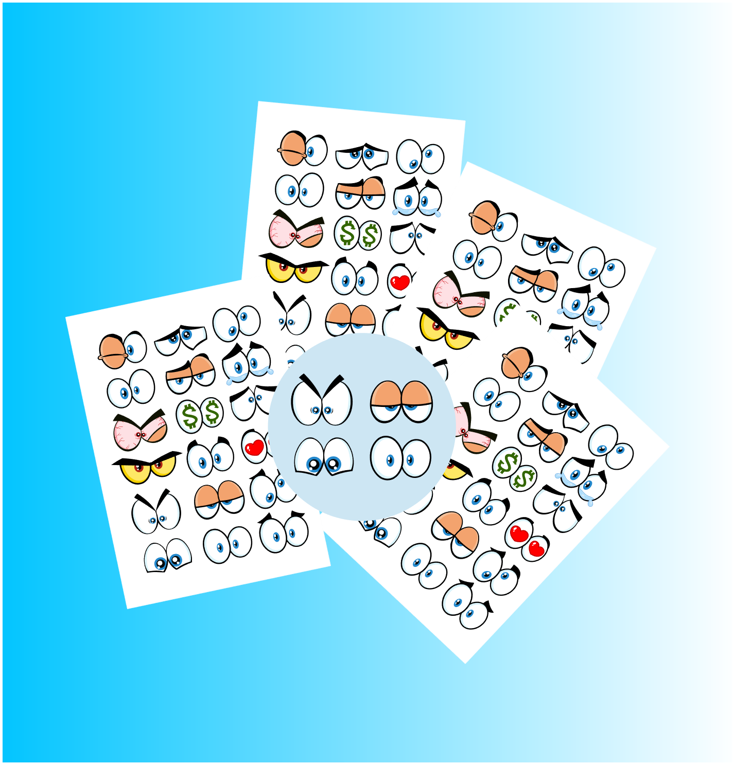 Βρώσιμα μάτια Cartoon Funny Eyes