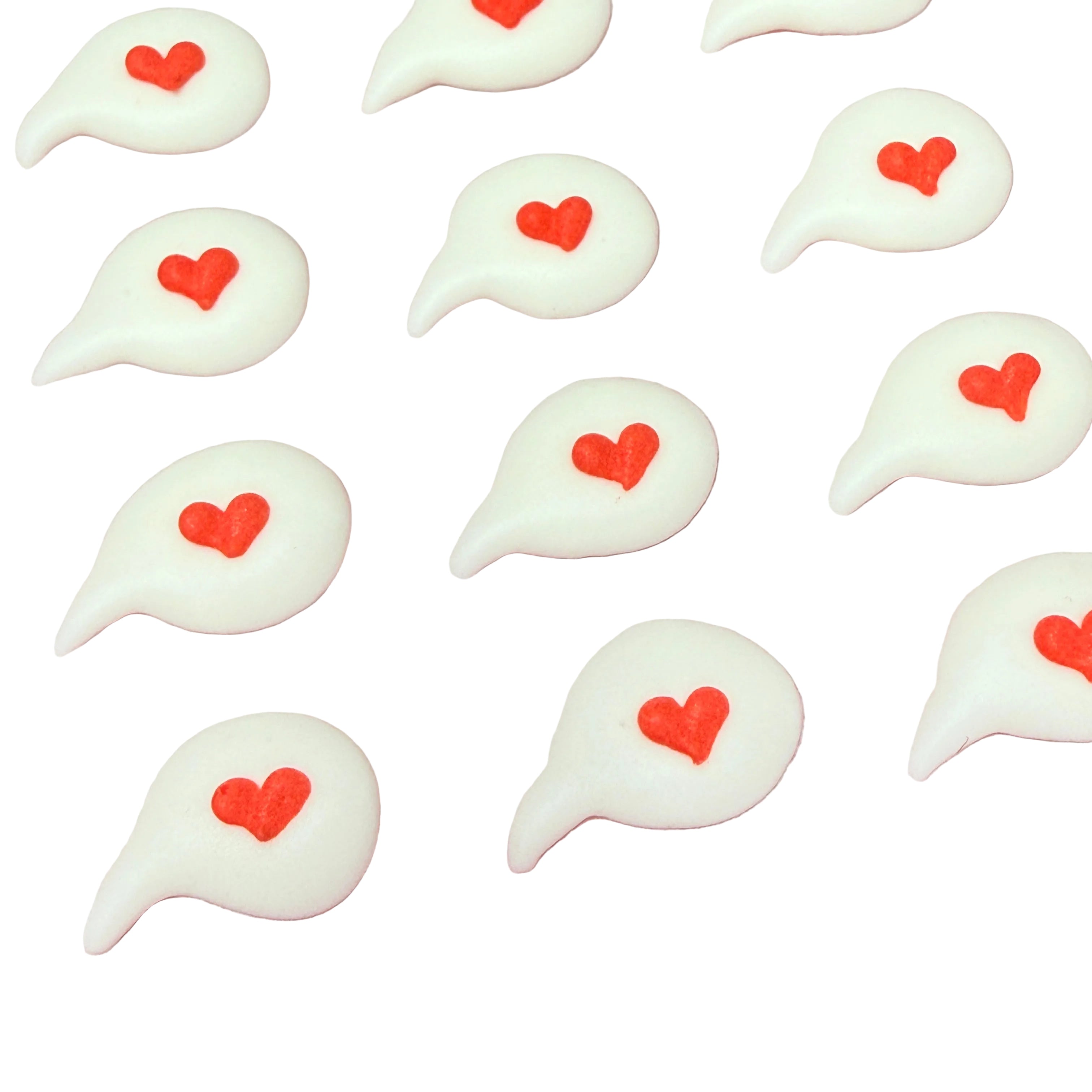 Βρώσιμα μηνύματα καρδούλες από royal icing