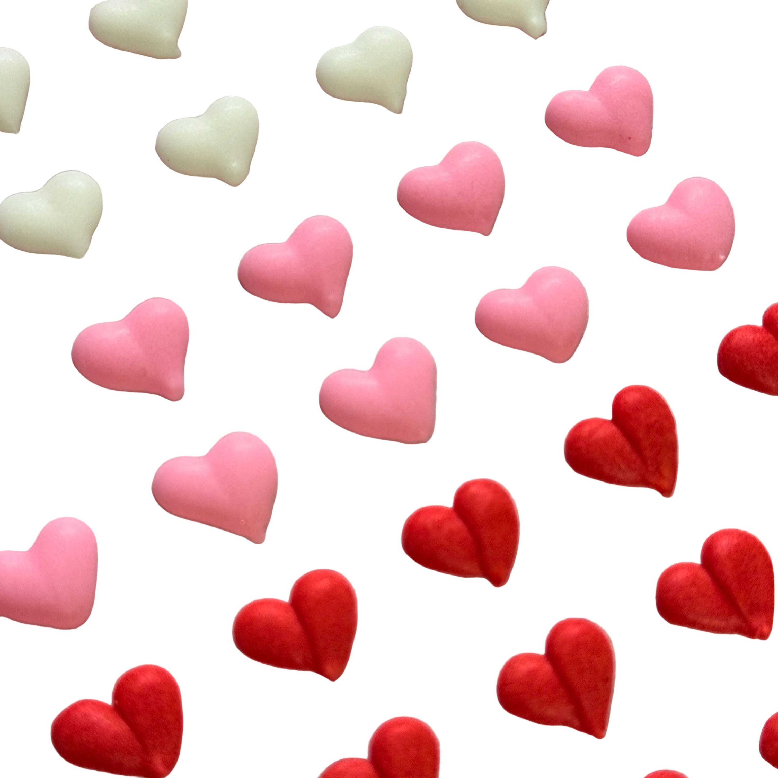Βρώσιμες Καρδιές από Royal Icing Λευκό, Ροζ, Κόκκινο