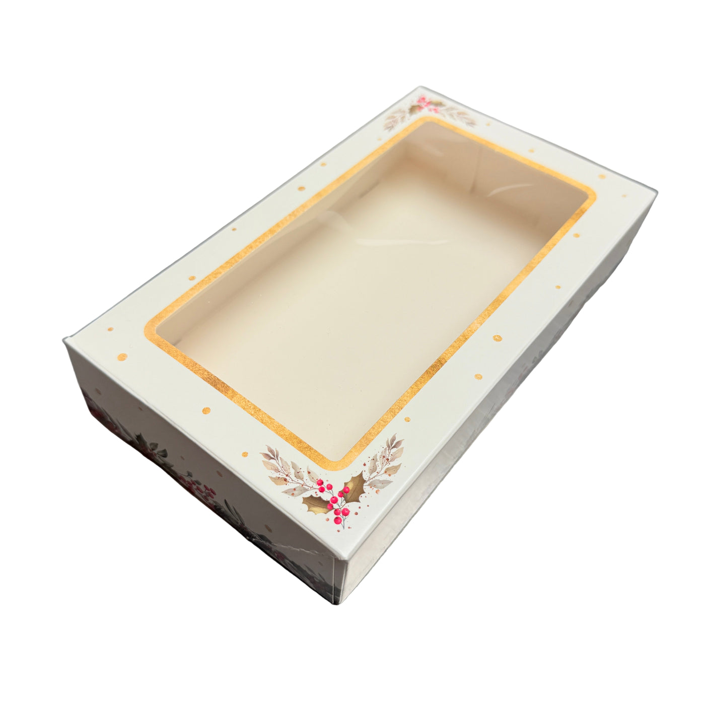 Χριστουγεννιάτικο κουτί με παράθυρο – Λευκό με γκι