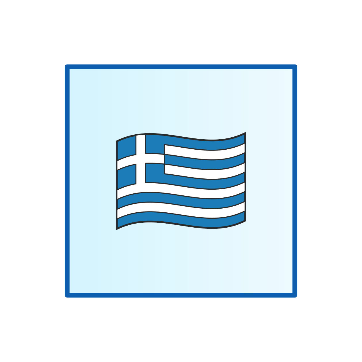 Κουπάτ με σφραγίδα Ελληνική σημαία κυματιστή