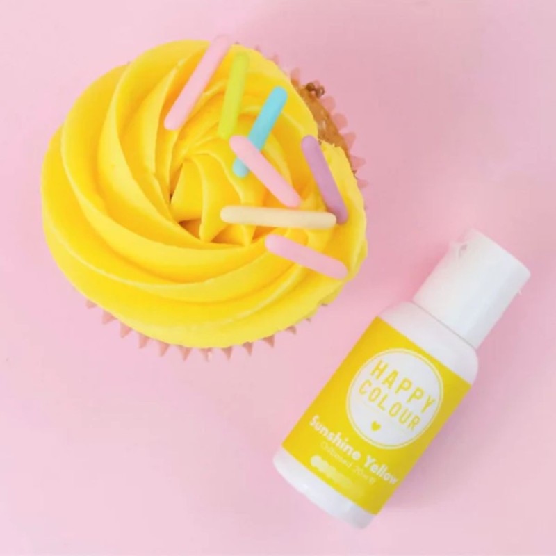 Χρώμα Πάστας Sunshine Κίτρινο Λιποδιαλυτό Happy Colour 20 ml.