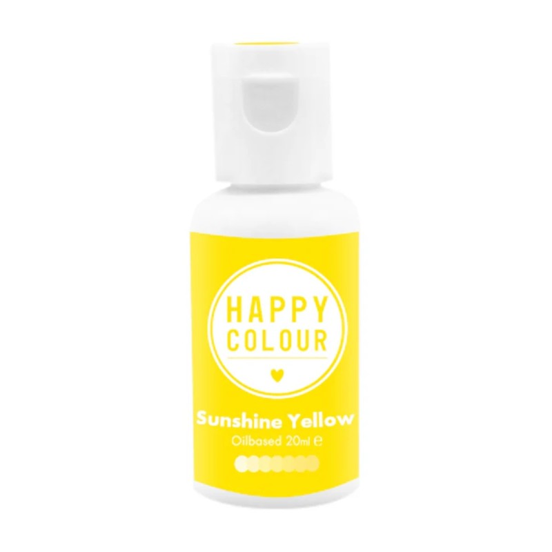 Χρώμα Πάστας Sunshine Κίτρινο Λιποδιαλυτό Happy Colour 20 ml.