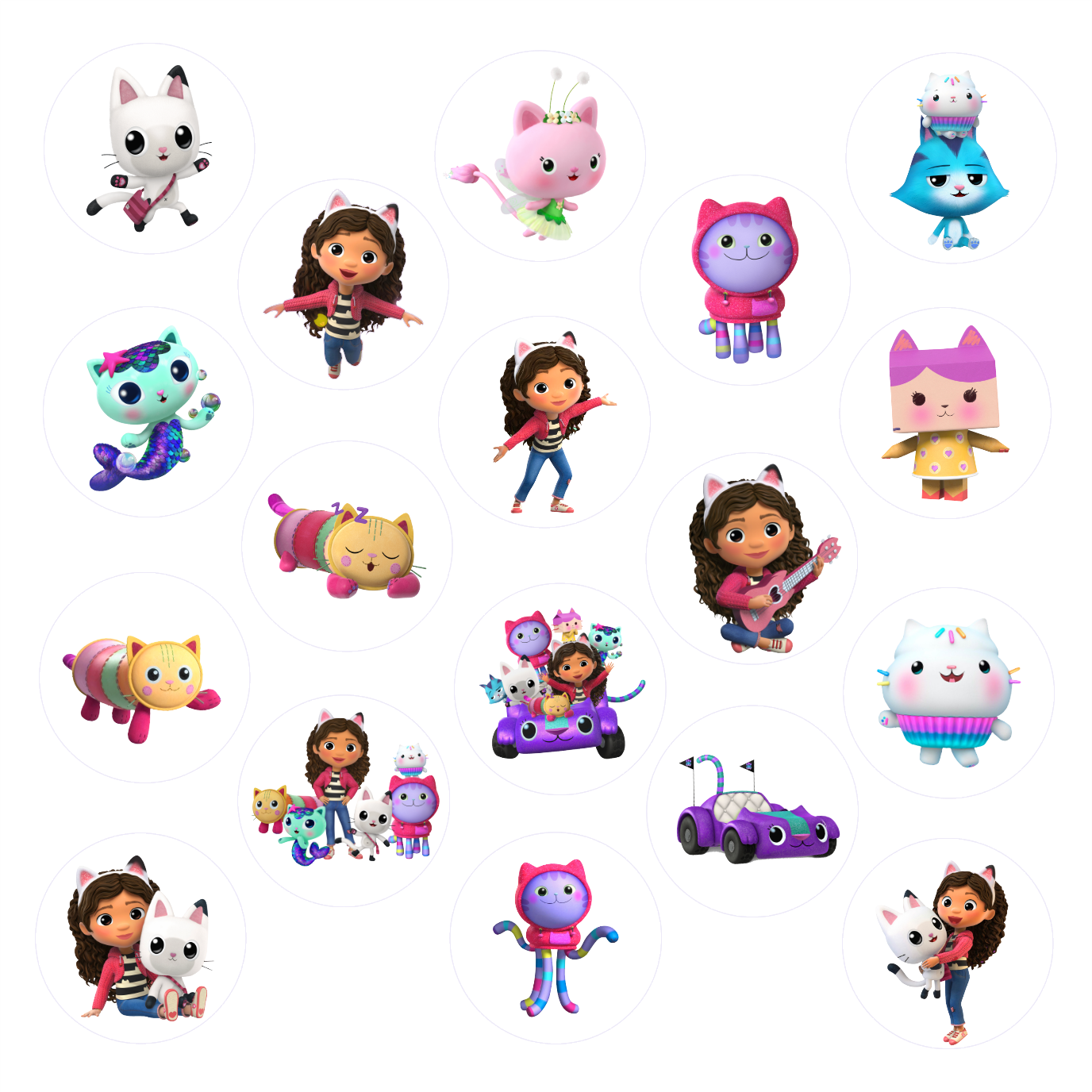 Βρώσιμα σχέδια στρογγυλά Gabby σετ 18 τεμ.