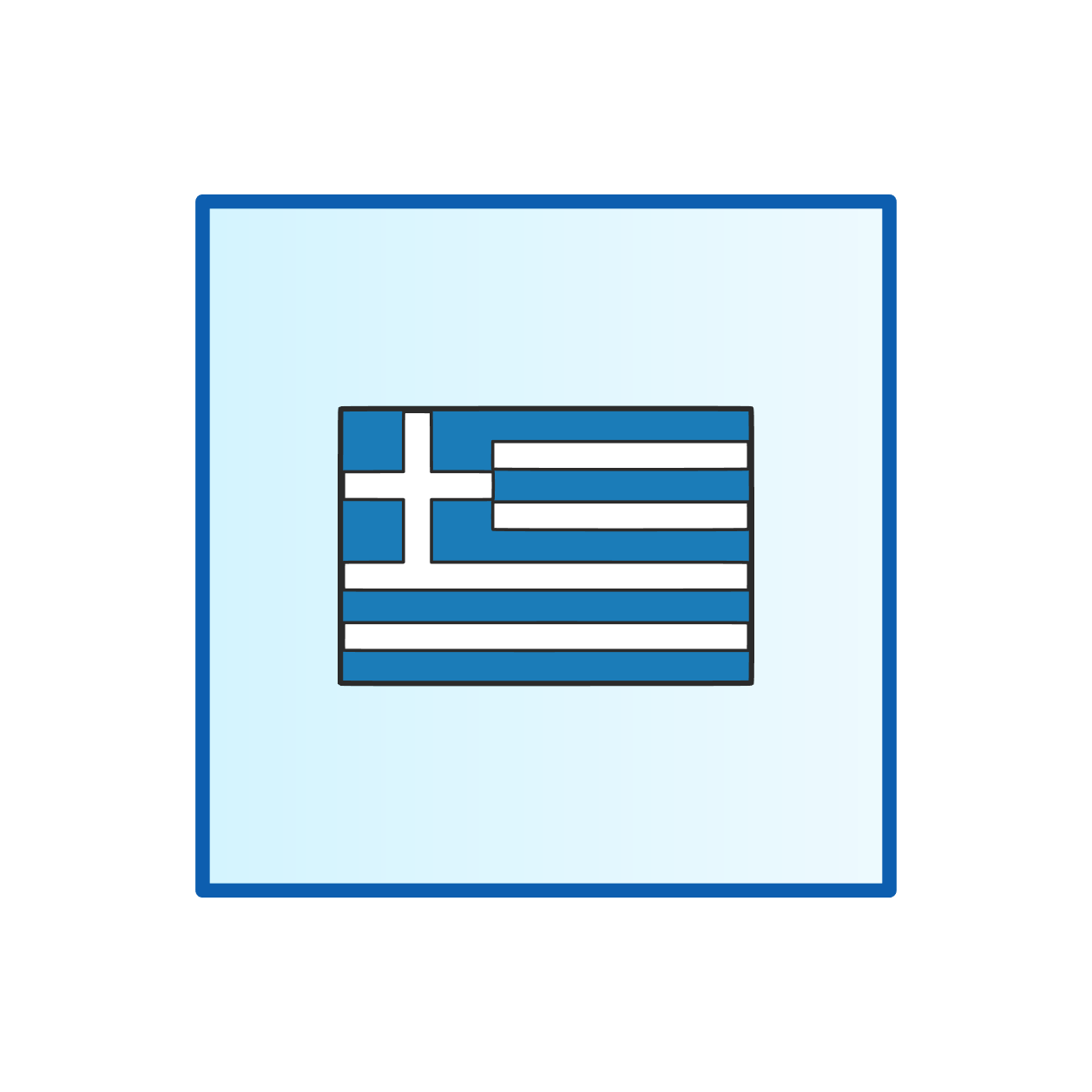 Κουπάτ με σφραγίδα Ελληνική σημαία