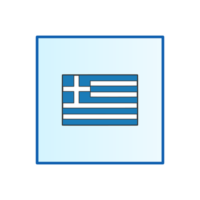 Κουπάτ με σφραγίδα Ελληνική σημαία