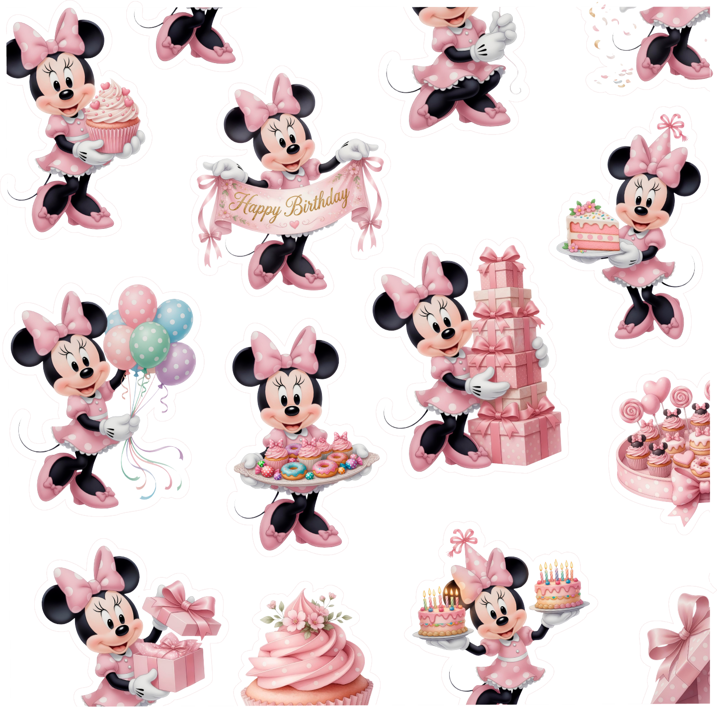 Βρώσιμα σχέδια Γενέθλια με την Minnie σετ 22 τεμ.