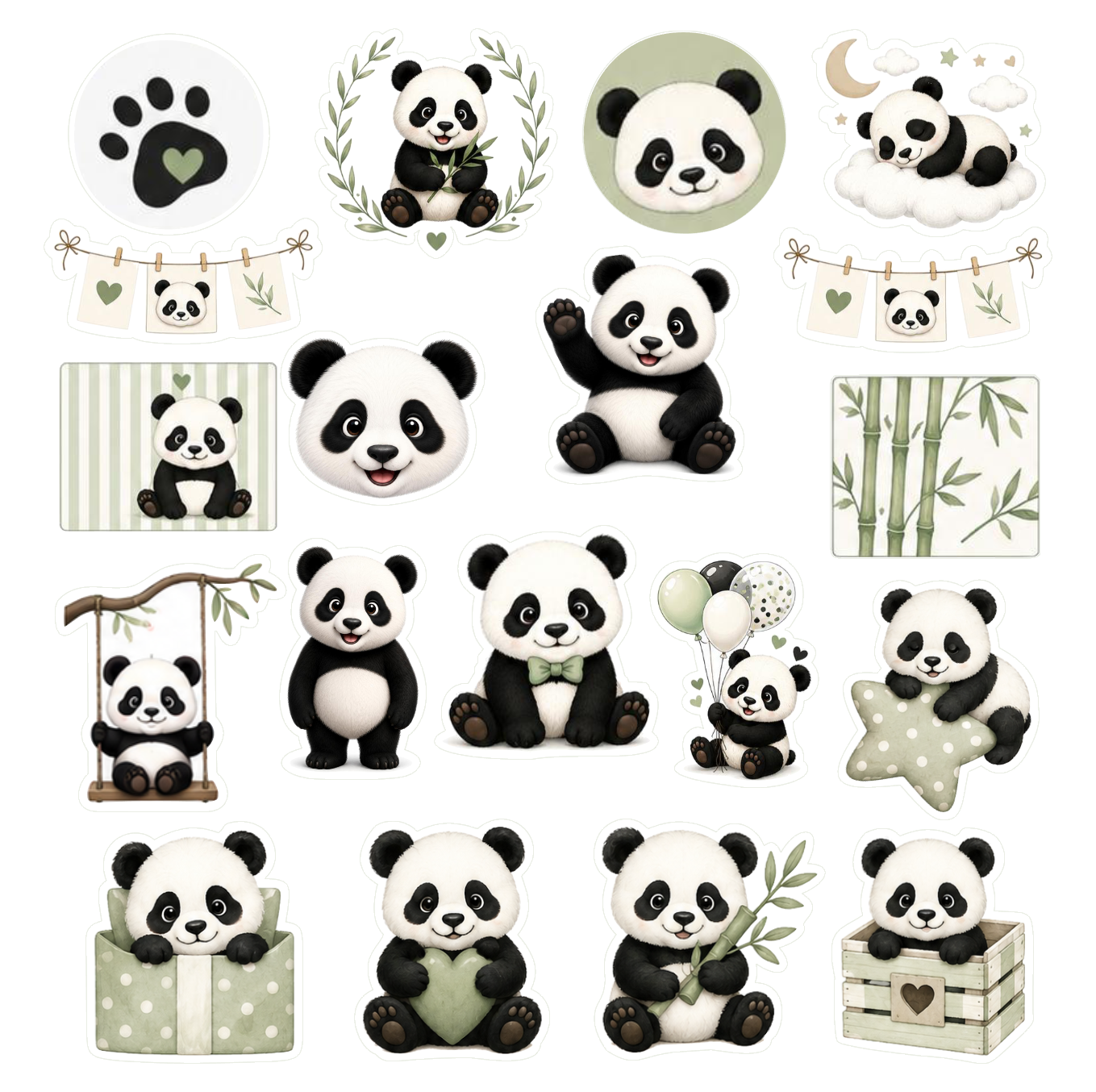 Βρώσιμα σχέδια Panda σετ 19 τεμ.