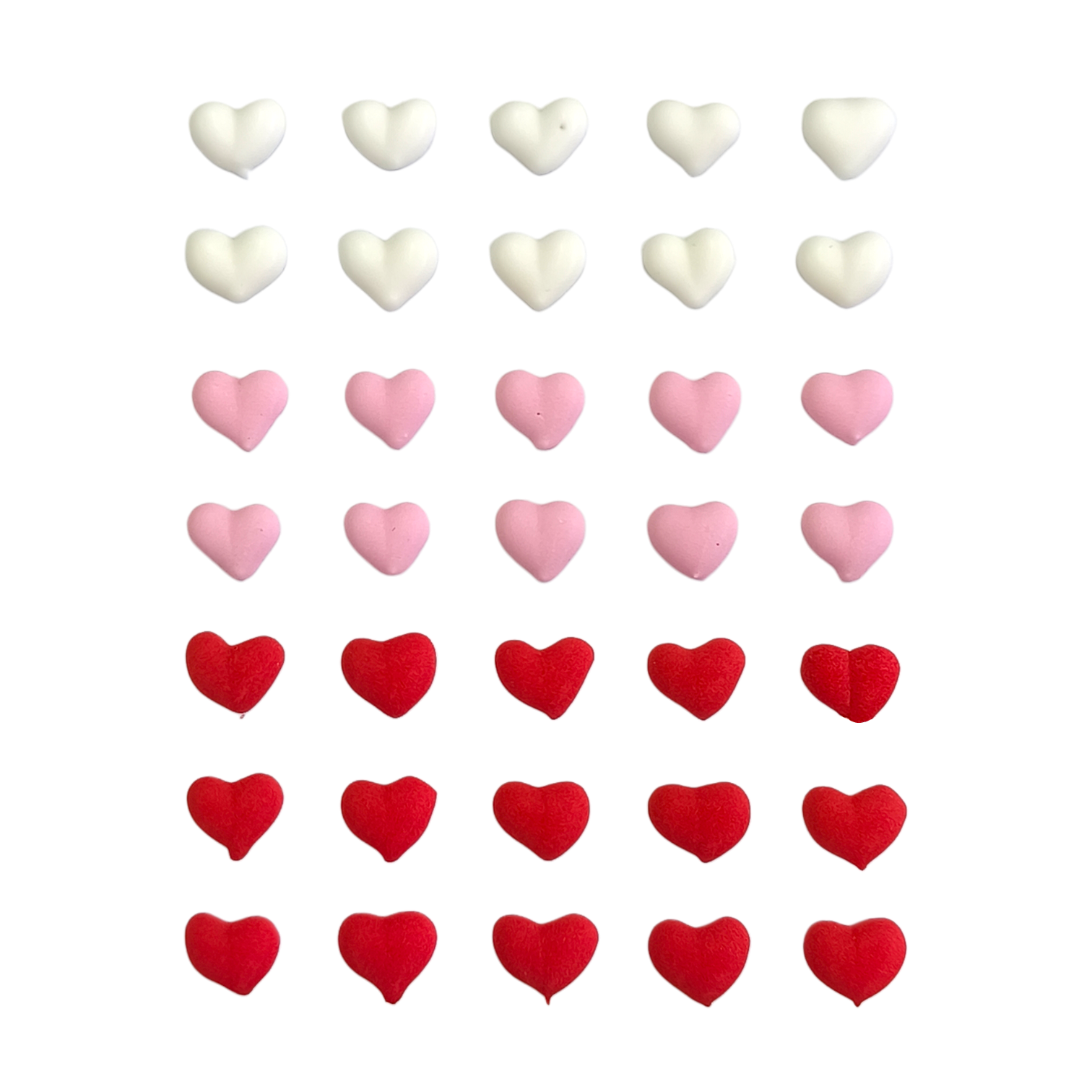 Βρώσιμες Καρδιές από Royal Icing Λευκό, Ροζ, Κόκκινο