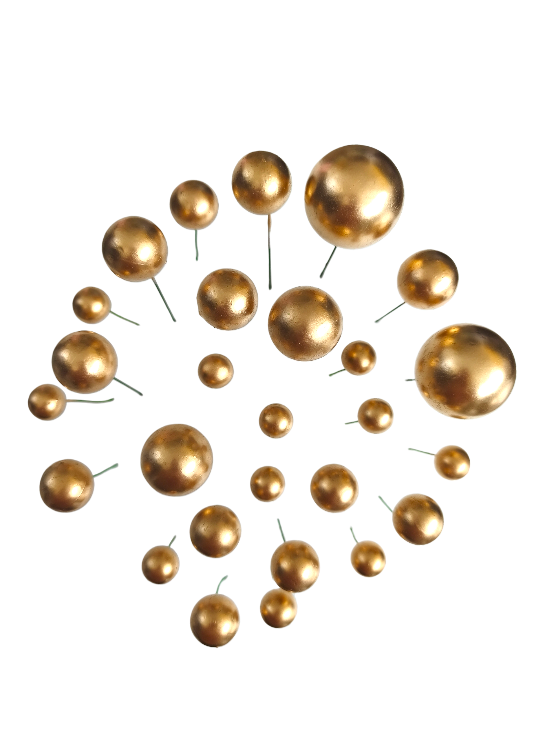 Χρυσές μπάλες topper για τούρτα σετ 27 τεμ.