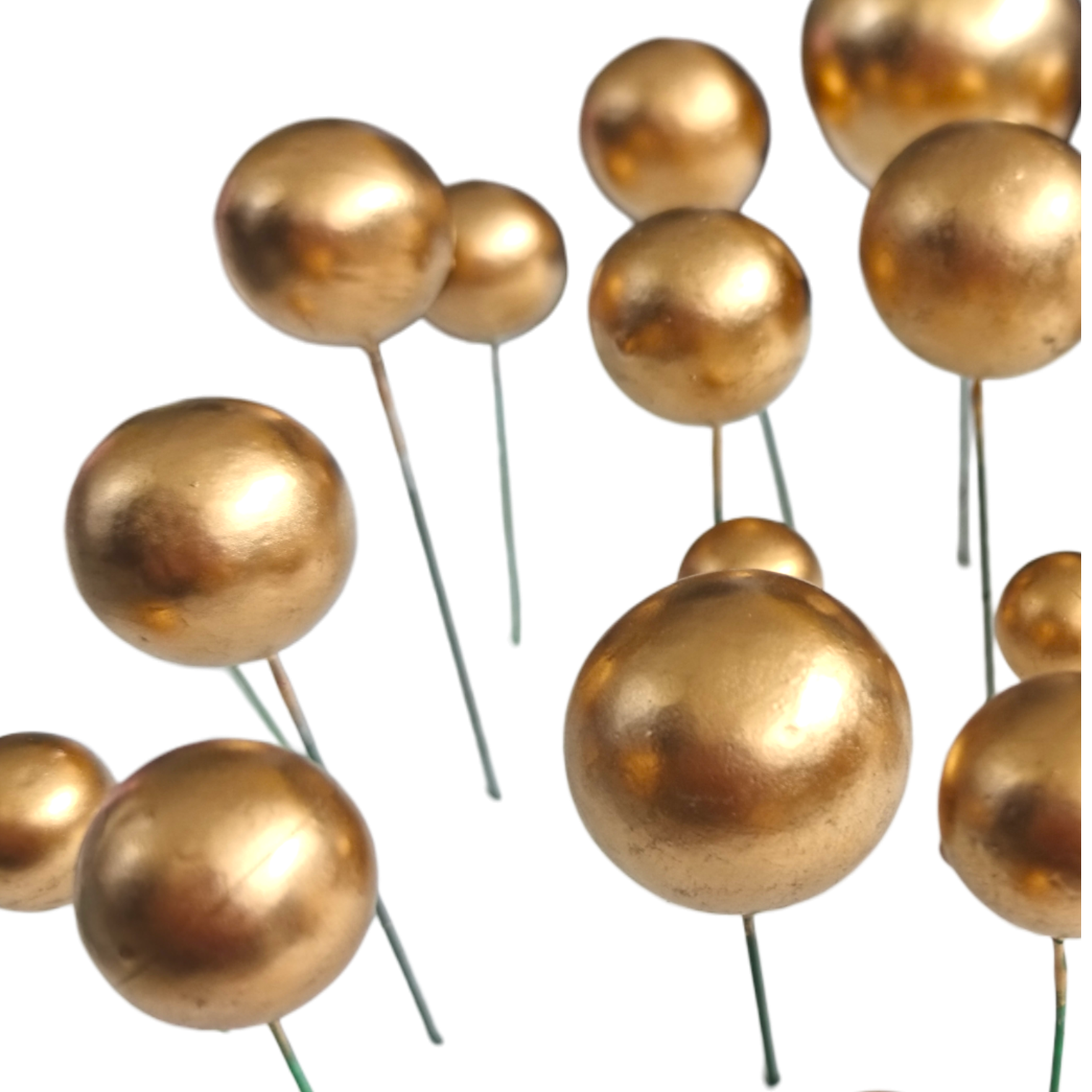 Χρυσές μπάλες topper για τούρτα σετ 27 τεμ.